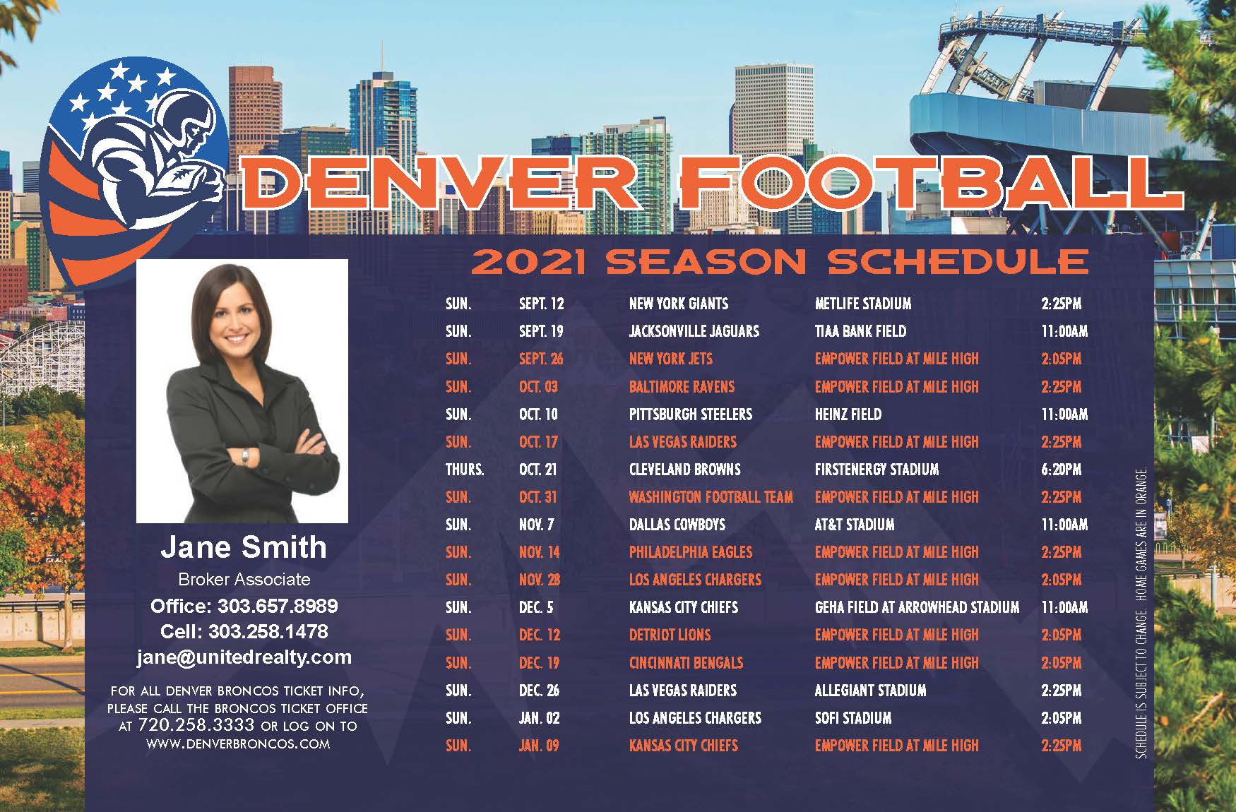 Broncos Postcard 2021